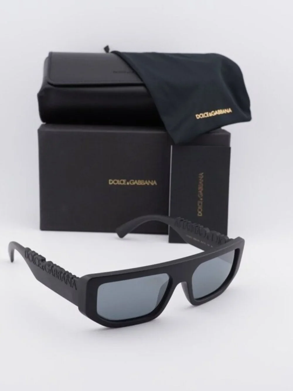 Dolce & Gabbana DG6203 25256G Rectangle Sunglasses - Black / Grey